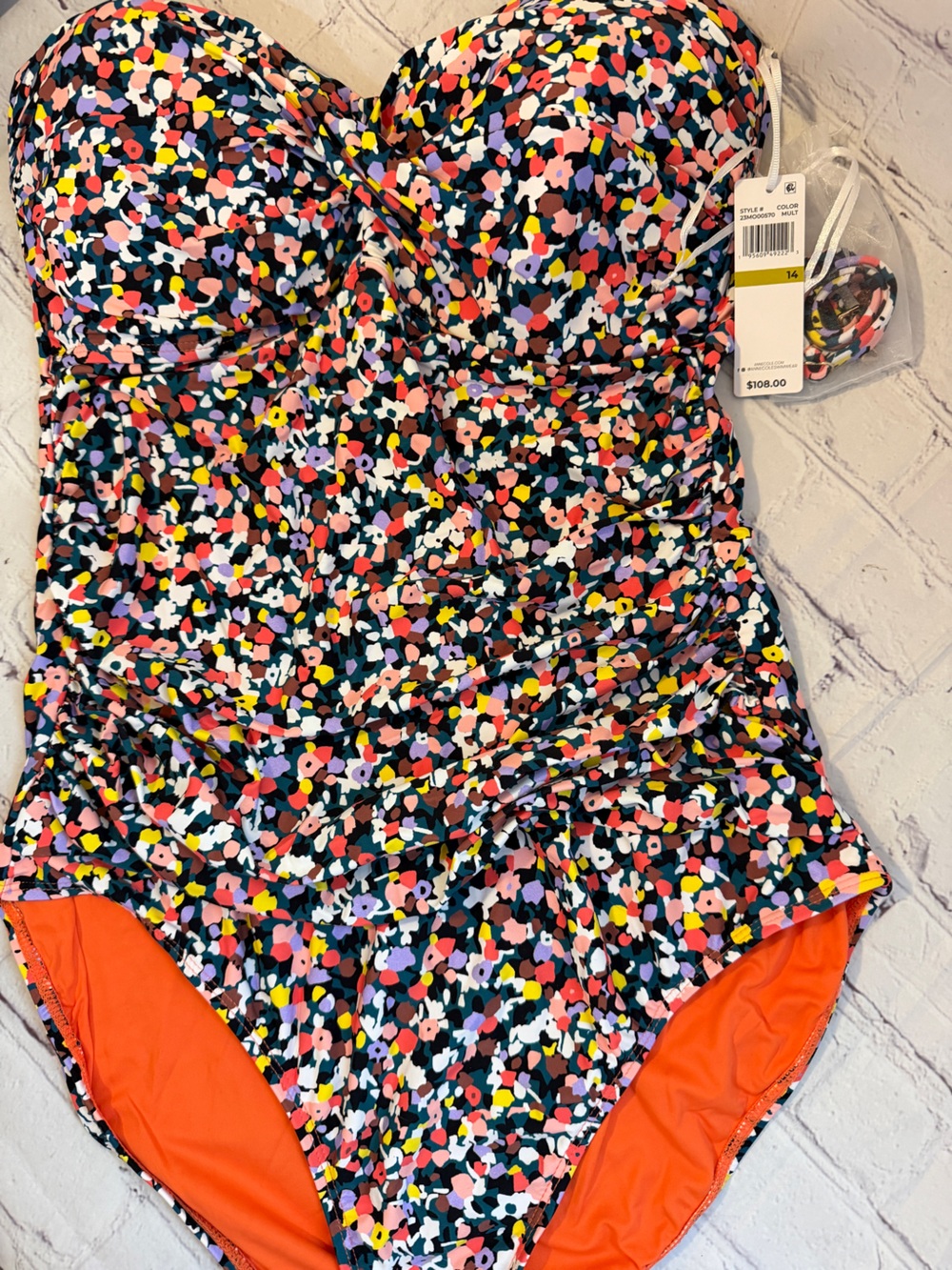 ✨ Anne Cole Classic One-Piece Maillot Swimsuit  Style 23MO00570, Size 14, NWT